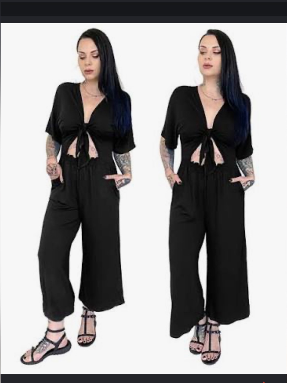 Foxblood summer nights Tie-Front Jumpsuit
